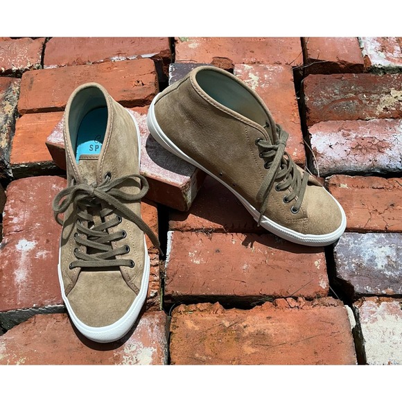 Mens SeaVees mid cut Suede and leather lace up sneaker, Size 10 - Picture 3 of 12